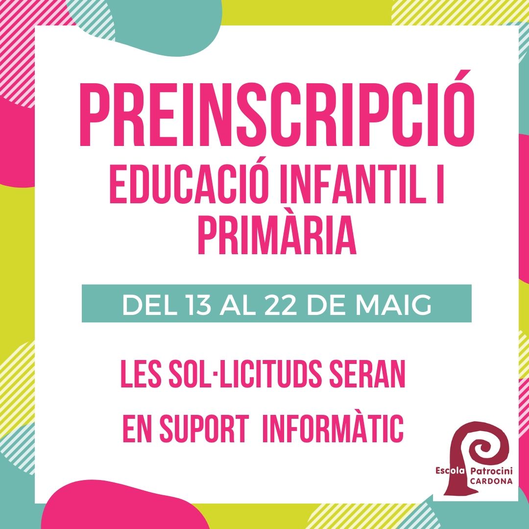 Preinscripció del curs 20/21 Ed. infantil i primària