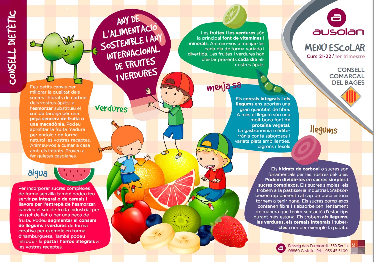 Menú de menjador. Setembre 2021