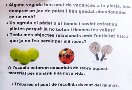 Reciclem material esportiu.